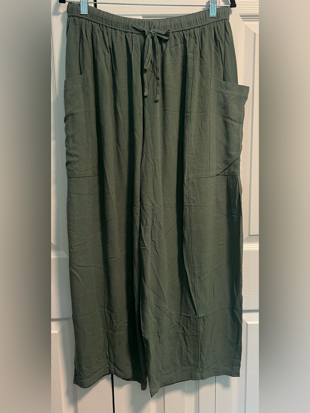 Women's Lillusory Summer Palazzo Pants in Olive Green